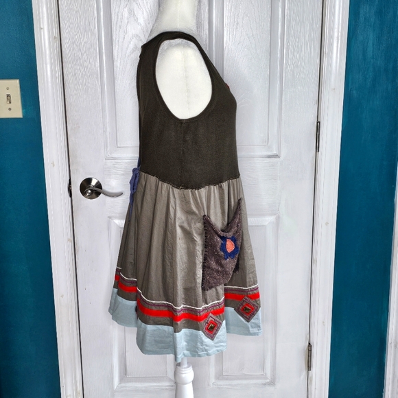 Handmade Boho Upcycled sleeveless Dress Small-Medium - Picture 4 of 12